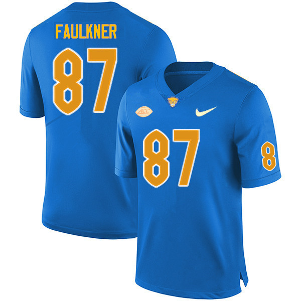 Men #87 Trevor Faulkner Pitt Panthers College Football Jerseys Sale-Royal